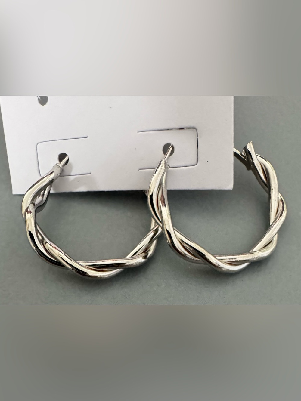 Silver-Tone Twisted Hoop Earrings - Women Jewelry